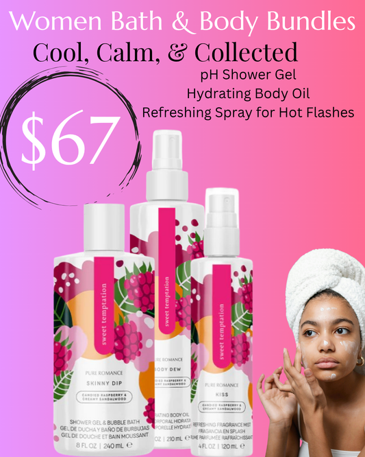 Cool, Calm, & Collected: Shower Gel, Hydrating Body Oil, Refreshing Spray