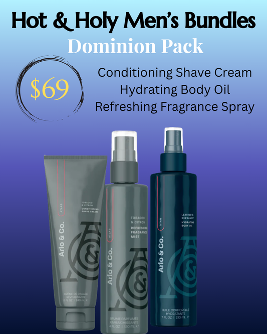 Dominion Pack: Atlas Conditioning Shave Cream, Hydrating Body Oil, Refreshing Fragrance Spray