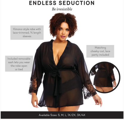 Endless Seduction Kimono Robe & Panty Set