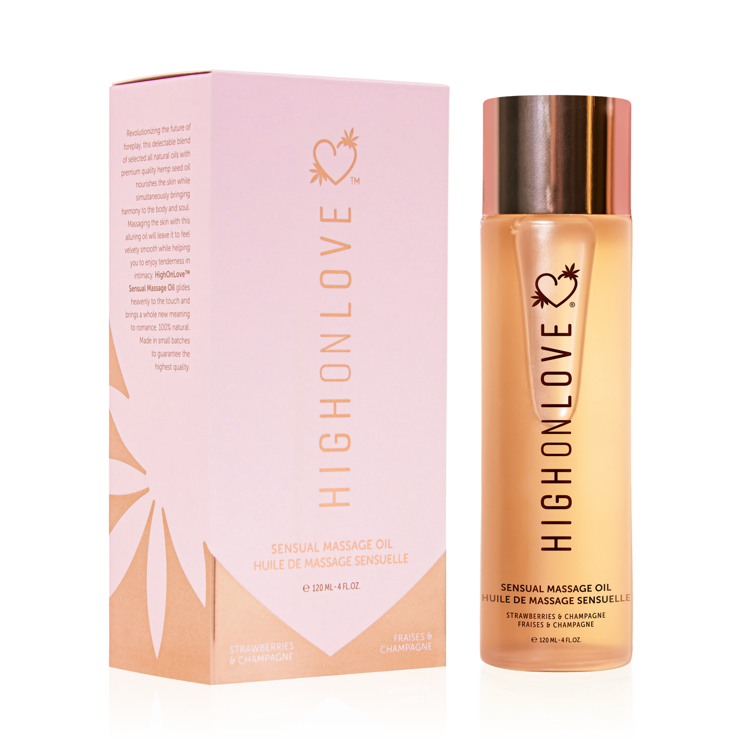 High On Love: Massage Oil - Strawberries & Champagne - 120ml