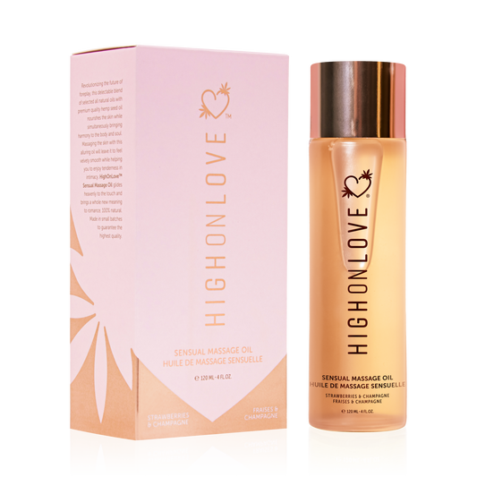 High On Love: Massage Oil - Strawberries & Champagne - 120ml