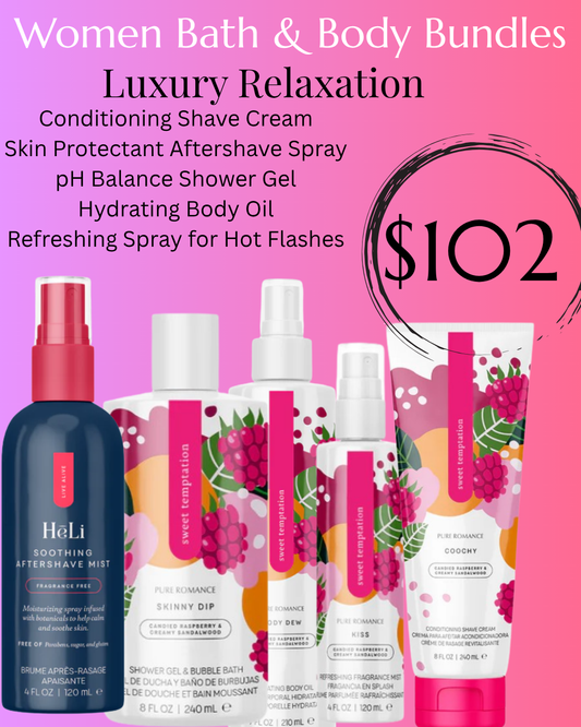 Luxury Relaxation: Shave Cream, Aftershave Spray, Shower Gel, Body Oil, Body Spray