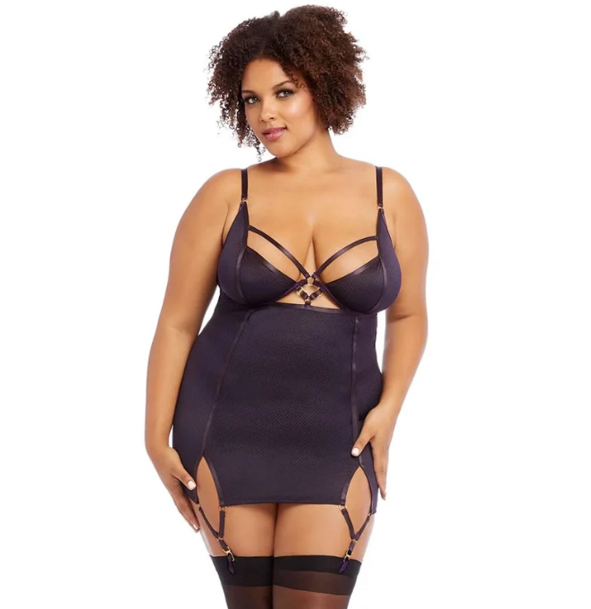 Power Play Royal Purple Garter Slip  Slimming Garter Slip