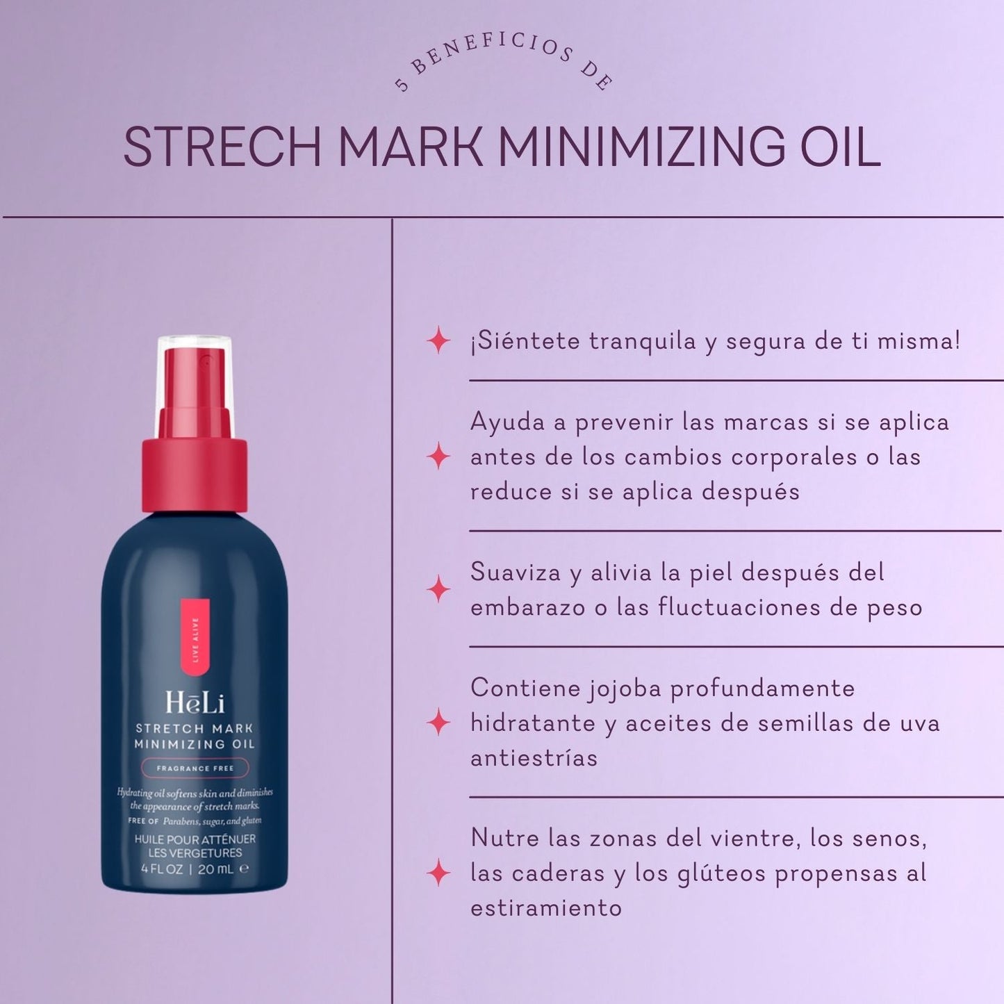 HeLi - Stretch Mark Minimizing Oil - Skin Hydrator & Smoother