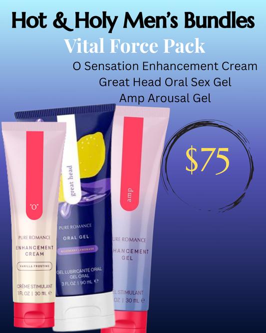 Vital Force Pack: O Sensation Enhancement Cream, Great Head Oral Sex Gel, Amp Arousal Gel