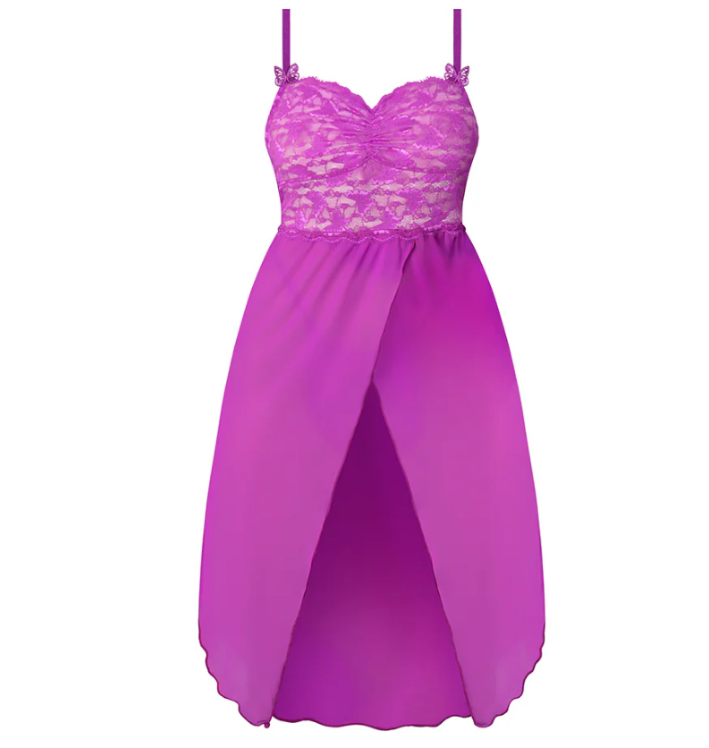 Purple Reign Plus Size Gown & Thong Set